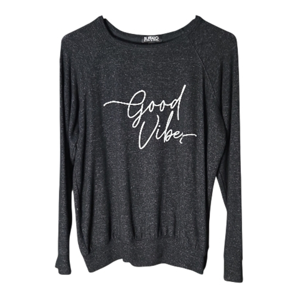 Buffalo David Bitton Charcoal 'Good Vibe' Long Sleeve Tee